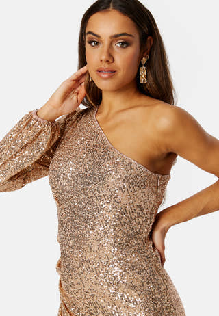 Leon One Shoulder Sequin Dress