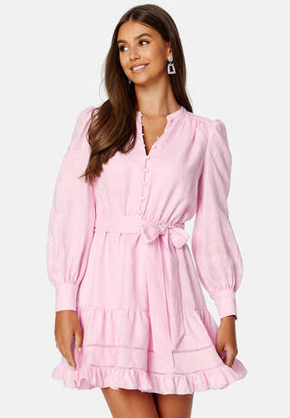 Amelia Button Up Linen Skater Mini