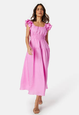 Athena Ruffle Midi Dress