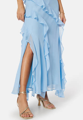 Bridie Halter Neck Ruffle Maxi Dress