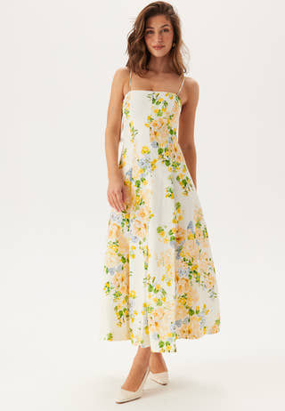 Charlotte Strapless Printed Midi Dress