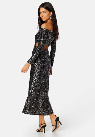 Farrah Sequin Cut Out Back Dress