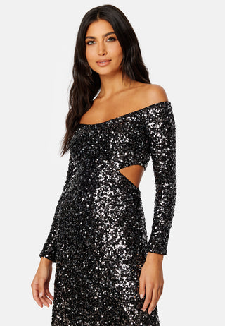 Farrah Sequin Cut Out Back Dress