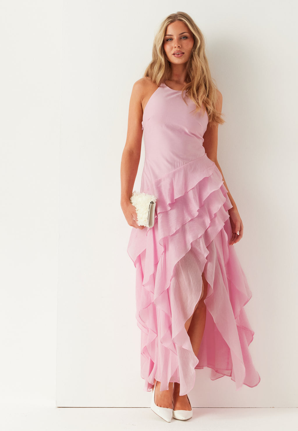 santiago cut out ruffle maxi dress blush Forever In My Dreams Maxi Cut-Out Ruffle Maxi Dress Selfie Formal dress Why the Dress Looks Size:Mom-XXL Its perfect for a wood-finish