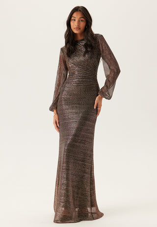 Kristen Long Sleeve Plisse Max