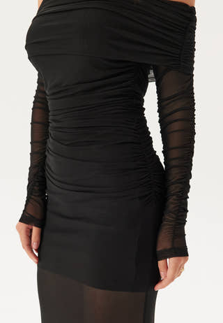 Rani Off Shoulder Mesh Maxi Dr