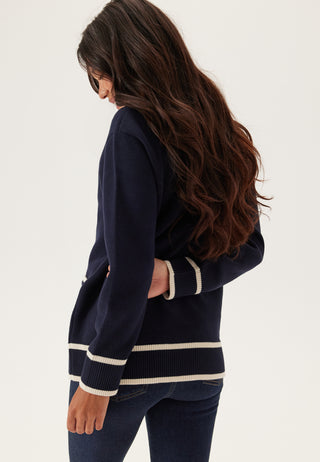 Contrast Knit Cardigan