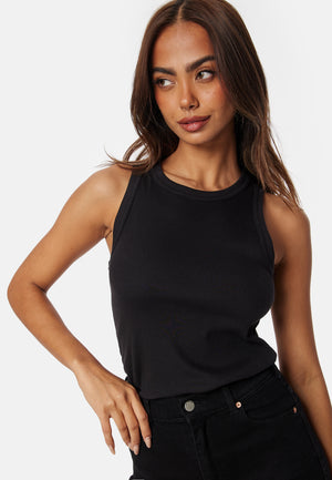 High Neck Rib Tank Top