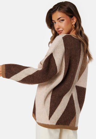 Letterprint Intarsia Cardigan