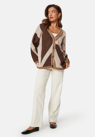 Letterprint Intarsia Cardigan