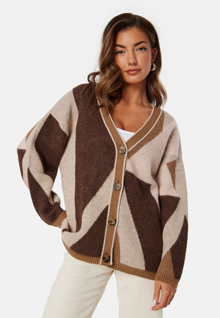 Letterprint Intarsia Cardigan