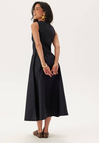 Midi Jersey Woven Combo Dress