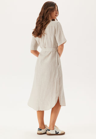 Reg Linen Ss Shirt Dress