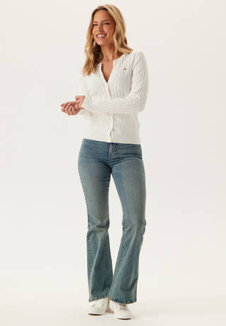 Stretch Cotton Cable Cardigan