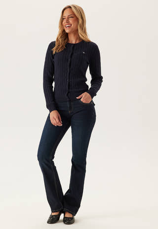 Stretch Cotton Cable Cardigan