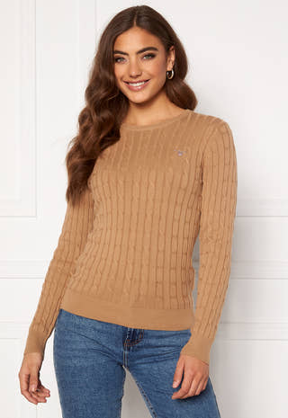 Stretch Cotton Cable Crew