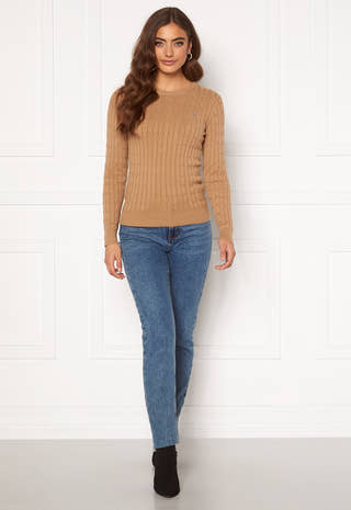 Stretch Cotton Cable Crew