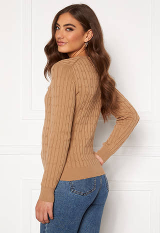 Stretch Cotton Cable Crew