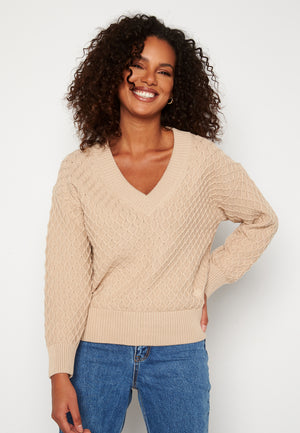 Texture Cotton V-Neck