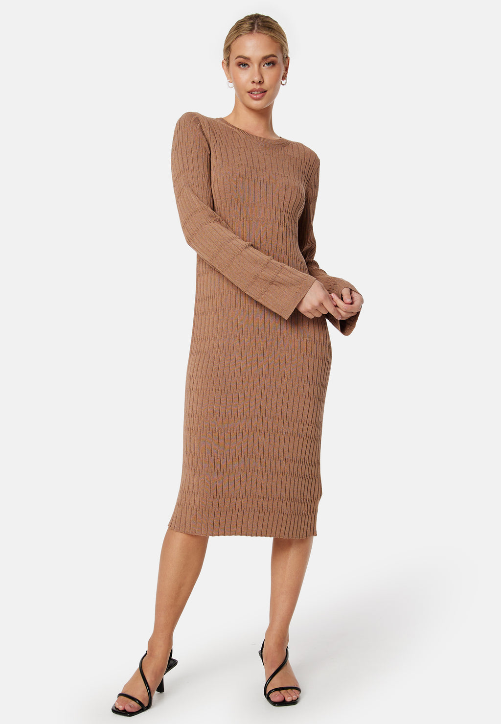 Gant Textured Knit Dress campaign-outlet Beige / Brown Gant Textured Knit Dress campaign-outlet Beige / Brown