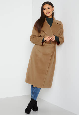 Wool Blend Belted Coat
