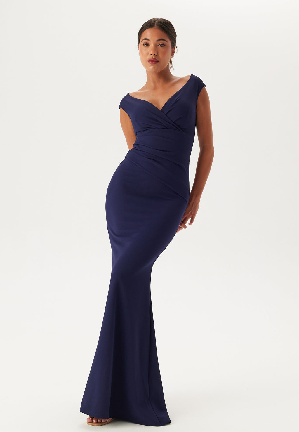 goddiva bardot pleated maxi dress product info and reviews Goddiva – Bardot Pleat Maxi Dress – Ball gowns – Blue