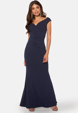goddiva bardot pleated maxi dress Bardot Pleated Maxi Dress - Red