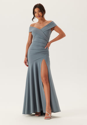 goddiva bardot pleated maxi dress reviews Bardot Pleated Maxi Dress - Sage Green