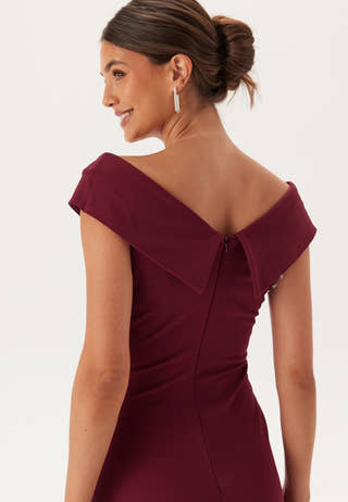 Bardot Pleat Maxi Split Dress