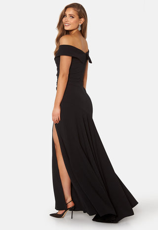 Bardot Pleat Maxi Split Dress