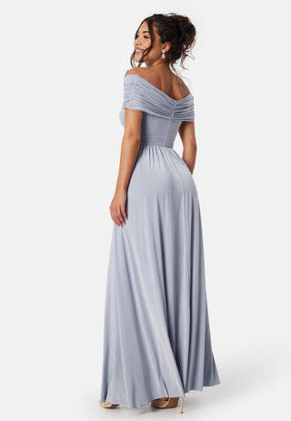 Bardot Rouched Maxi Split Dress