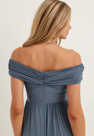 Bardot Rouched Maxi Split Dress