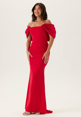 Bardot Satin Bow Back Maxi Dress
