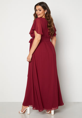 Flutter Sleeve Chiffon Maxi Curve Dress