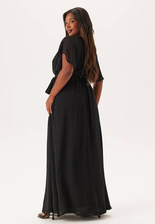 Flutter Sleeve Chiffon Maxi Curve Dress