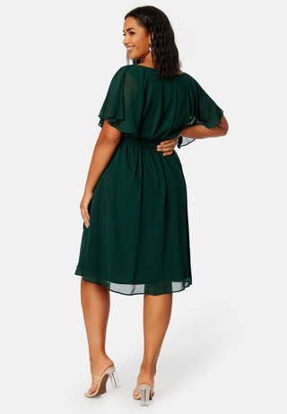 Flutter Sleeve Chiffon Midi Dress