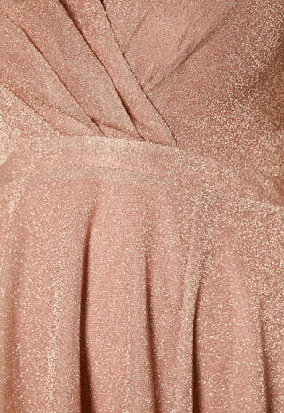 Glitter Wrap Front Maxi Curve Dress With Split