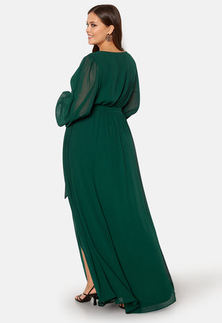Long Sleeve Chiffon Maxi Curve Dress