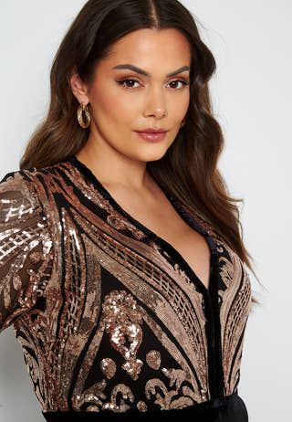 Sequin Bodice Jumpsuit