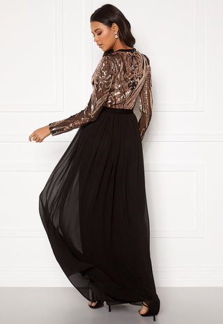 Deep V Sequin Maxi Dress