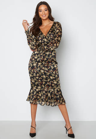Floral Fishtail Midi Dress