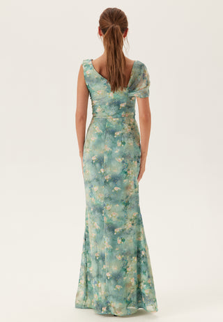 Floral One Shoulder Maxi Dress