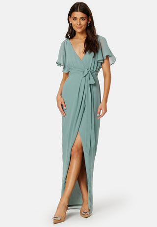 Flutter Chiffon Wrap Maxi Dress
