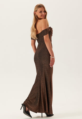 Glitter Off Shoulder Maxi Dress