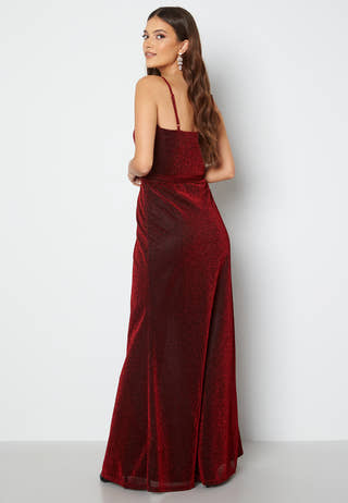 Glitter Wrap Front Maxi Dress