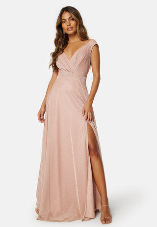 Glitter Wrap Maxi Dress