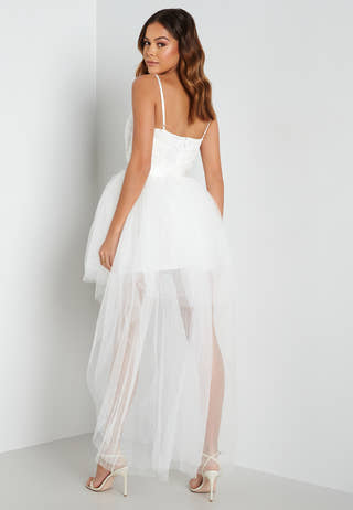 Lace Bodice High Low Dress