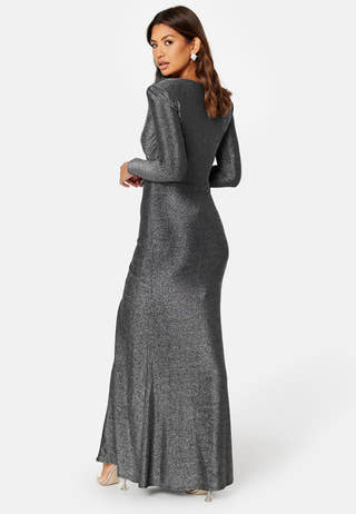 Long Sleeve Glitter Maxi Dress