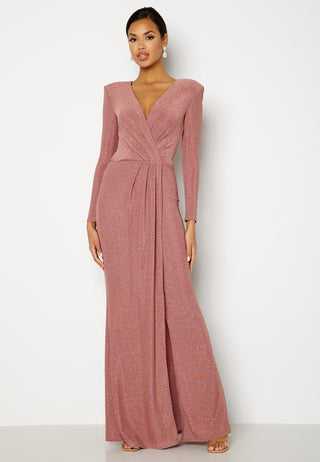 Long Sleeve Glitter Maxi Dress