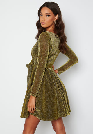 Long Sleeve Glitter Skater Dress